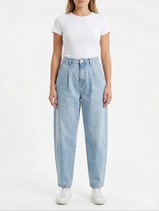 Mavi Denim - Mavi LAURA High-Rise Pleated Baggy Jeans - Size 32x27